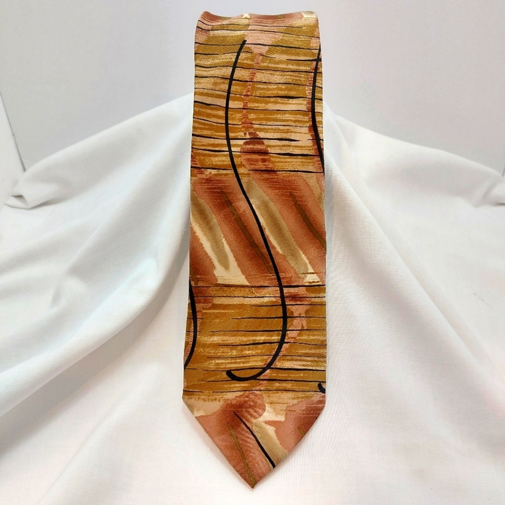 J Garcia Men's Tie Green/Tan/ Black Bee Hive LE Collection 46 Silk Necktie‎
